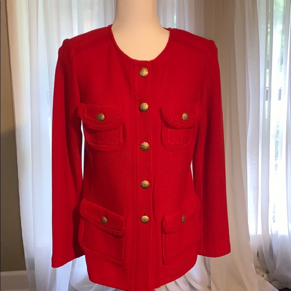 St. John Button Front Jacket Size 10